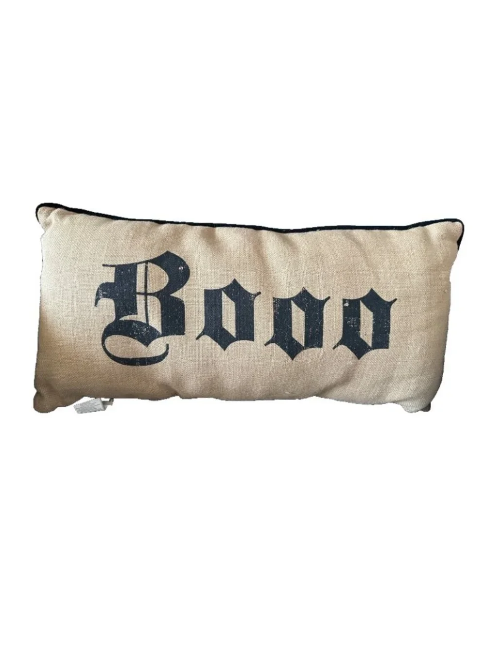 Pottery Barn Burlap Halloween Boo Rectangle Pillow 12x24